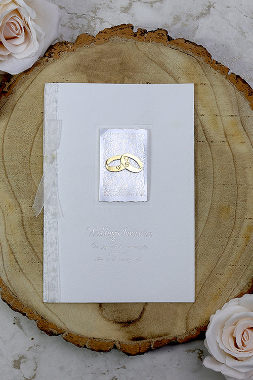 Load image into Gallery viewer, Cherish 2014W White &amp; Silver Invitation
