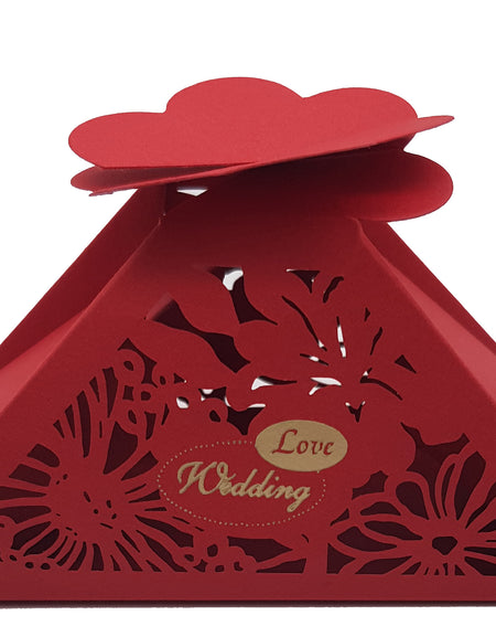 LC 009 Red Laser Cut Favour Box