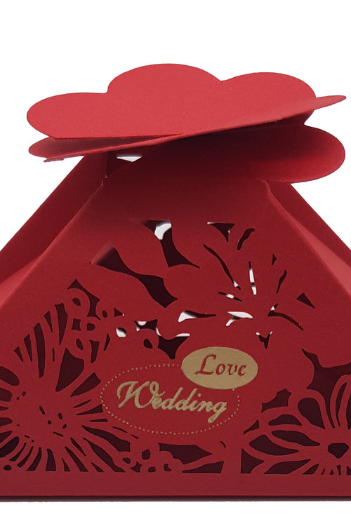 Load image into Gallery viewer, LC 009 Red Laser Cut Favour Box
