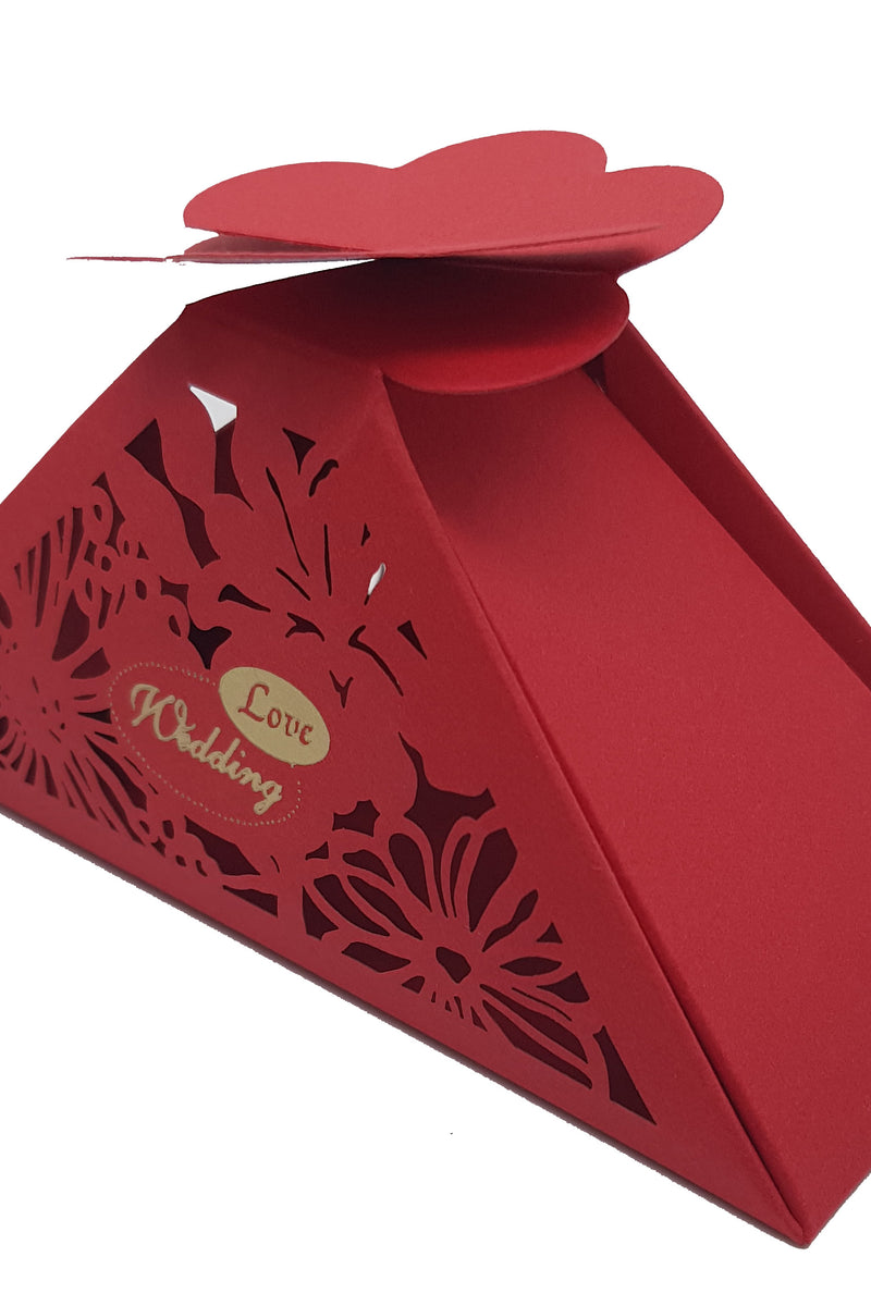 LC 009 Red Laser Cut Favour Box
