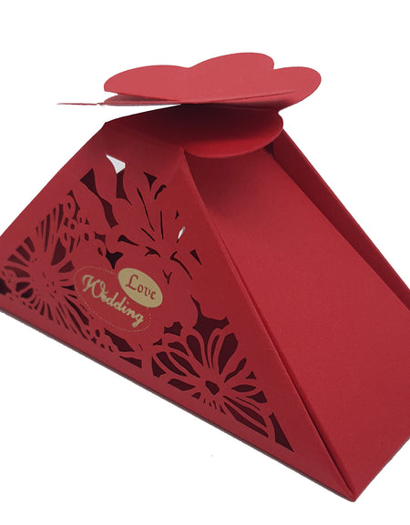 LC 009 Red Laser Cut Favour Box