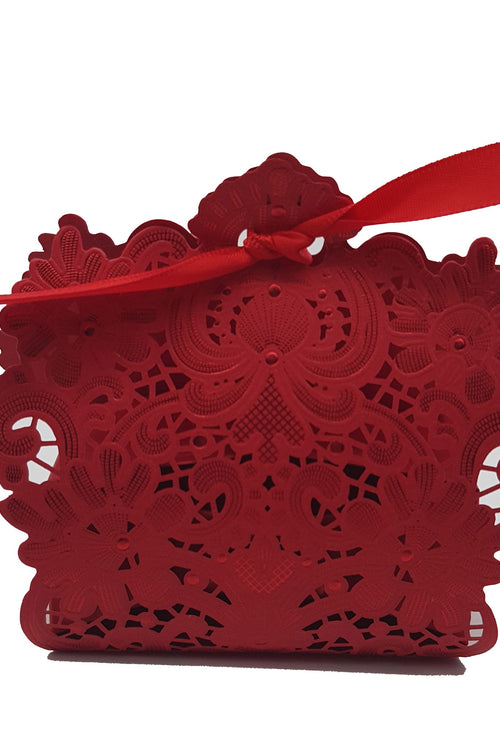 Load image into Gallery viewer, LC 001 Red Laser Cut Favour Box
