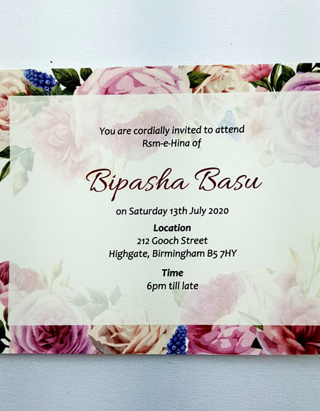 Bold Midsummer Rose Invitation ABC 969