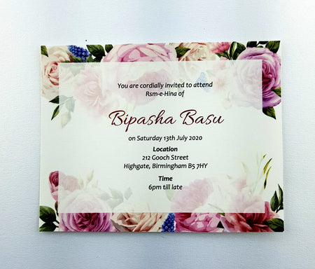 Bold Midsummer Rose Invitation ABC 969