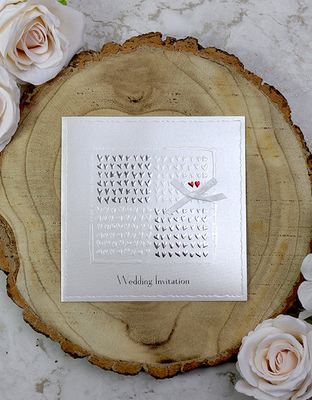 Cherish 2019W Romantic Love red hot love silver hearts invitations