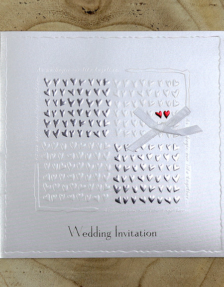 Cherish 2019W Romantic Love red hot love silver hearts invitations