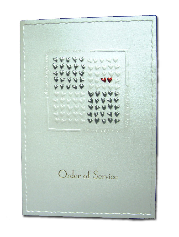 2019S Red hot romantic love silver order of service sheets