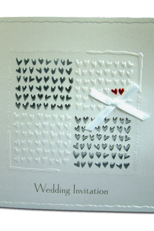 Load image into Gallery viewer, Cherish 2019W Romantic Love red hot love silver hearts invitations
