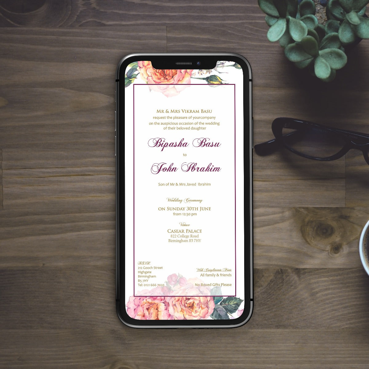 Floral Paperless Digital Invitation 201 – Shadicards.Com