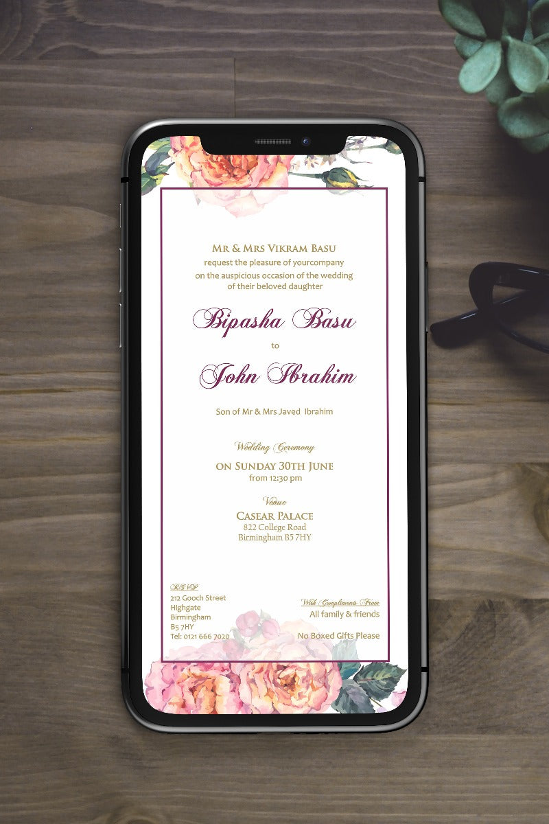 Floral Paperless Digital Invitation 201