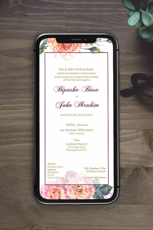 Load image into Gallery viewer, Floral Paperless Digital Invitation 201
