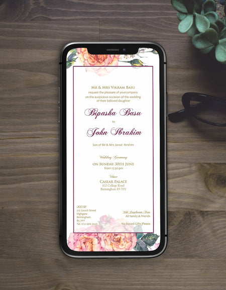 Floral Paperless Digital Invitation 201