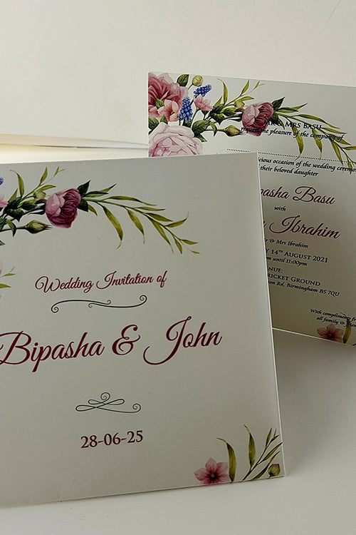 Load image into Gallery viewer, ABC 878 Personalised Floral Pocket Invitation
