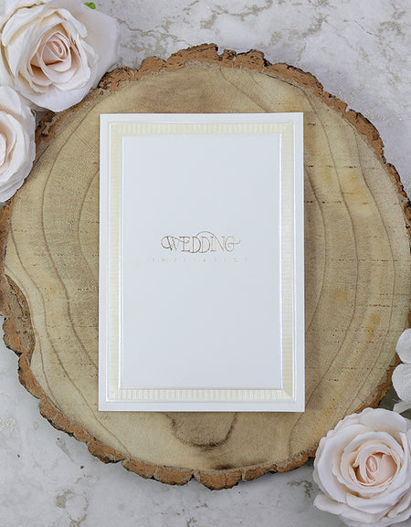 Panache 2024A Ecru & Gold Wedding Invitation