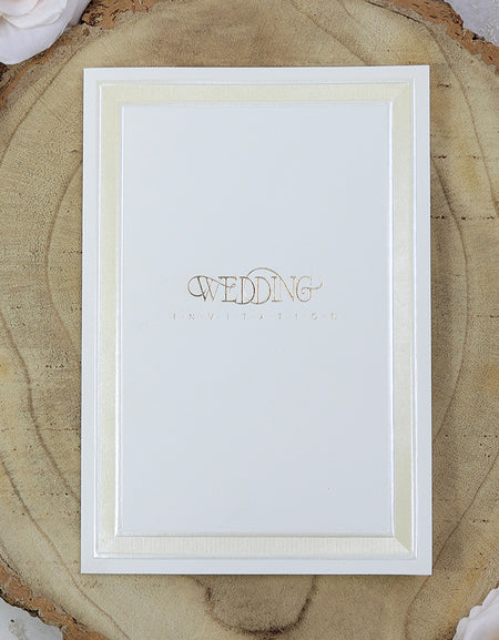 Panache 2024A Ecru & Gold Wedding Invitation
