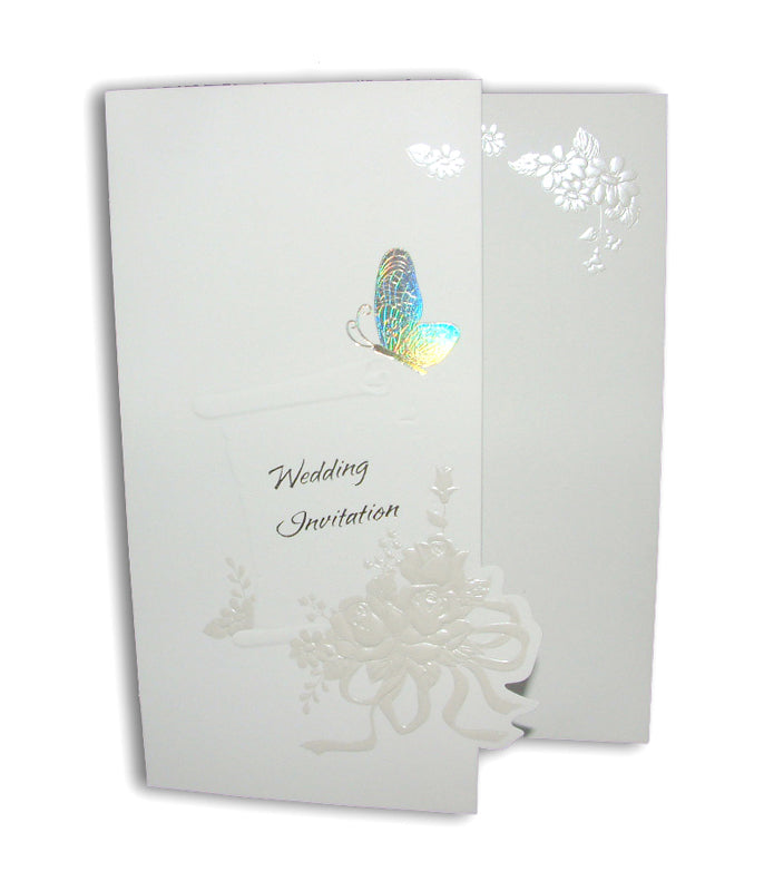 Folded gold butterfly wedding invitation Card Panache 2024