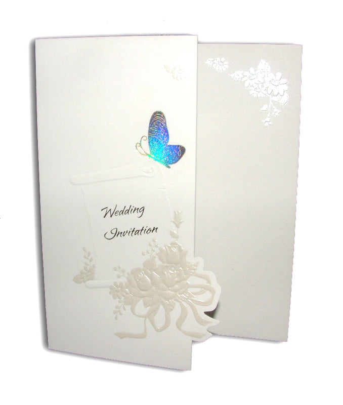 Folded gold butterfly wedding invitation Card Panache 2024