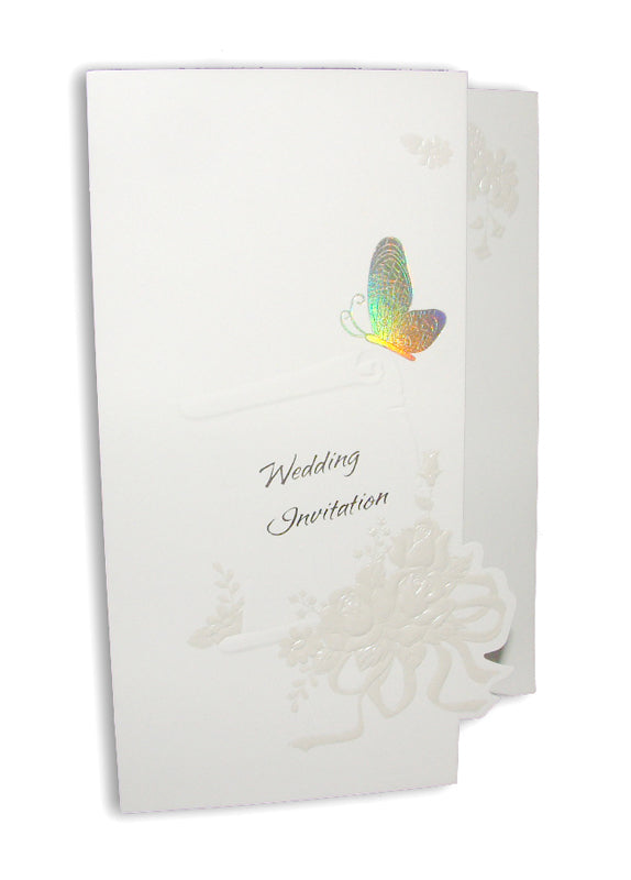 Folded gold butterfly wedding invitation Card Panache 2024