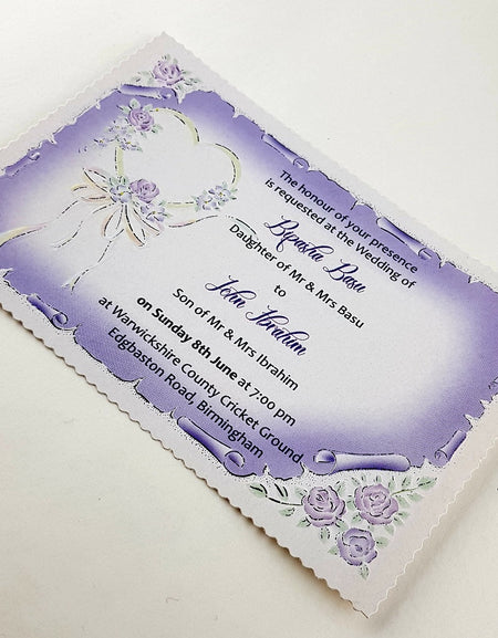 Floral Simple Cheap invitation in Lilac ABC 2069