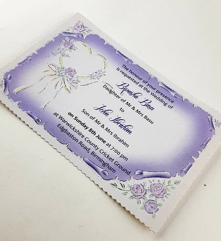 Floral Simple Cheap invitation in Lilac ABC 2069