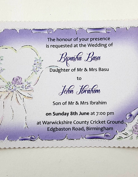 Floral Simple Cheap invitation in Lilac ABC 2069