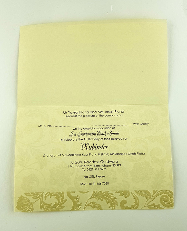 ABC 2127 Sukhmani Sahib Path Invitation Card