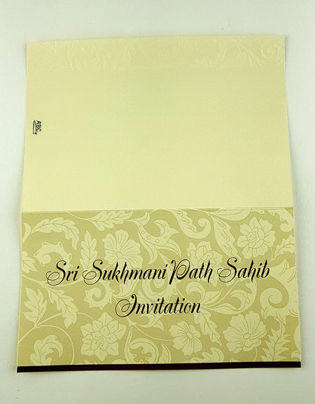 ABC 2127 Sukhmani Sahib Path Invitation Card - Ivory Design with Floral Background