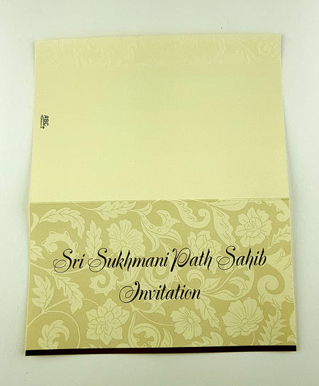 ABC 2127 Sukhmani Sahib Path Invitation Card - Ivory Design with Floral Background
