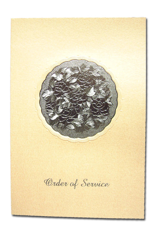Load image into Gallery viewer, 2190S Old gold letterpressed order of service templates
