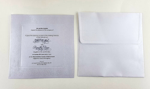 Load image into Gallery viewer, SC 2566 Pearl White embossed square invitation
