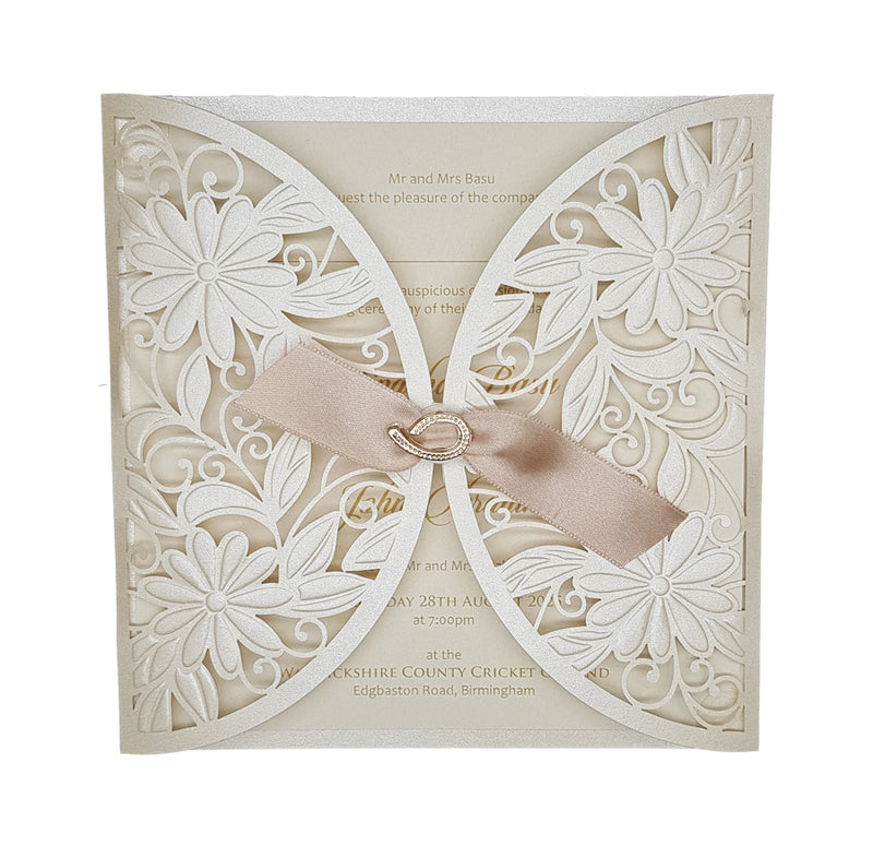 Heavenly White Gatefold Invitation SC 2735