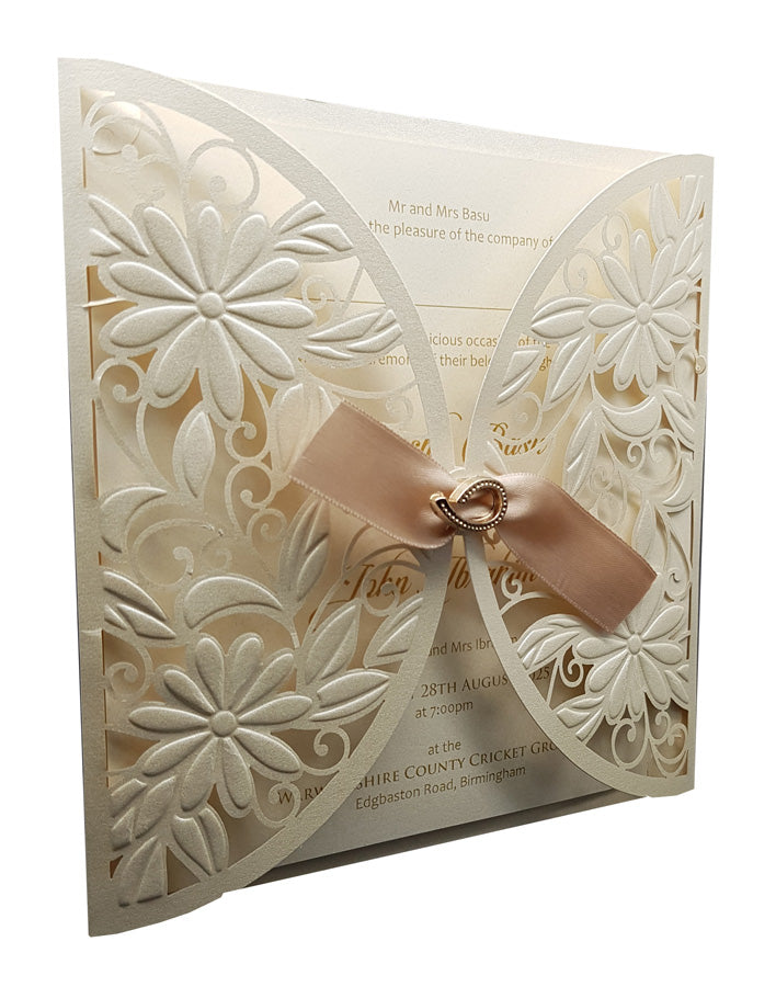 Heavenly White Gatefold Invitation SC 2735