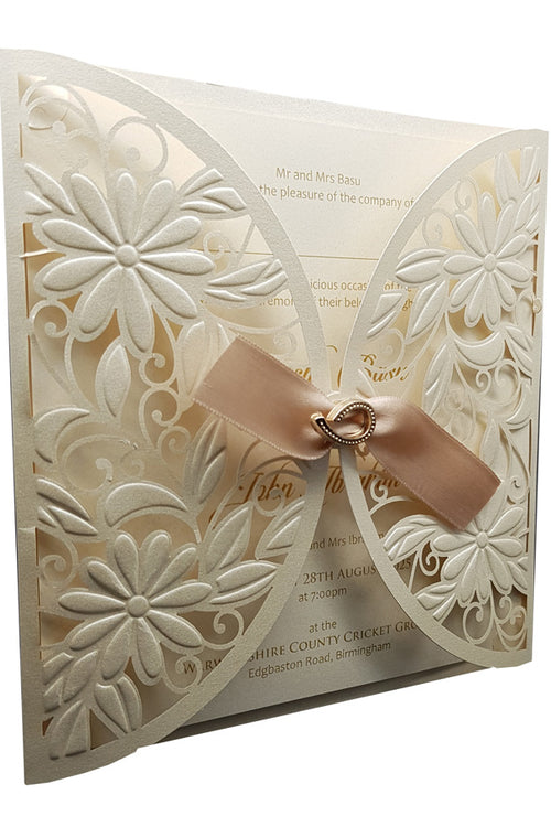 Load image into Gallery viewer, Heavenly White Gatefold Invitation SC 2735
