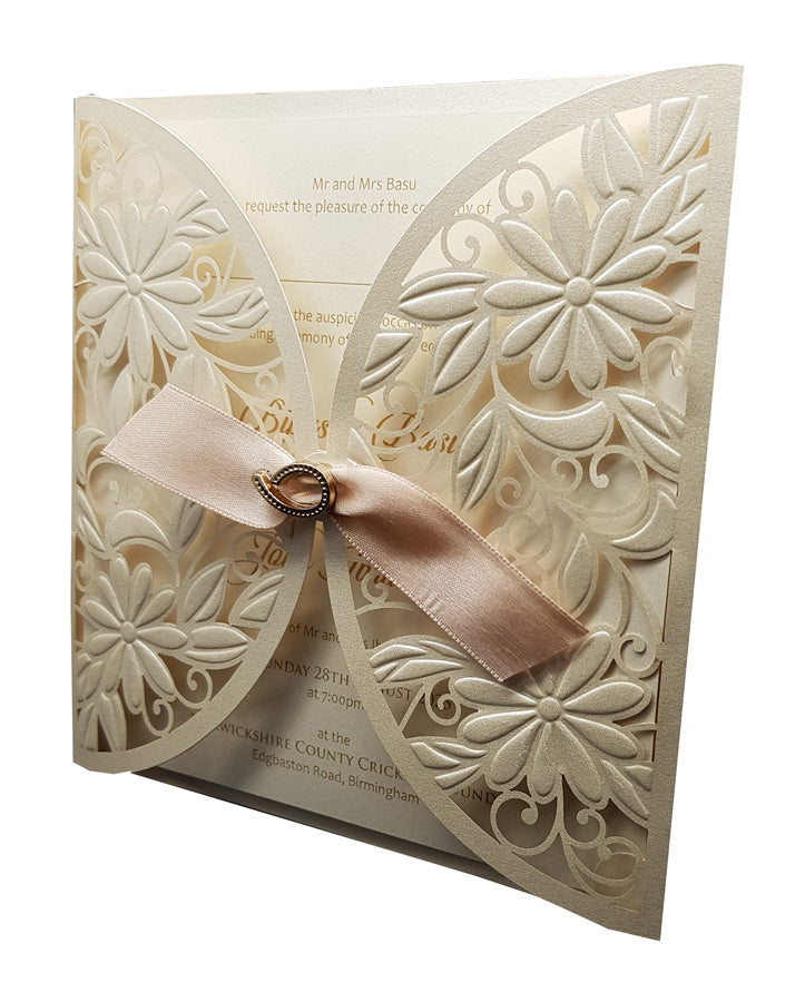 Heavenly White Gatefold Invitation SC 2735