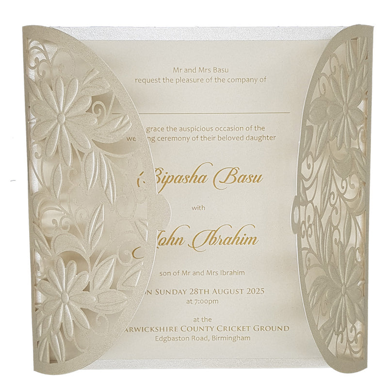 Heavenly White Gatefold Invitation SC 2735