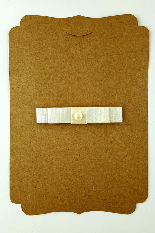 Load image into Gallery viewer, SC 2764 Die cut flat Kraft pearl ribbon invitation
