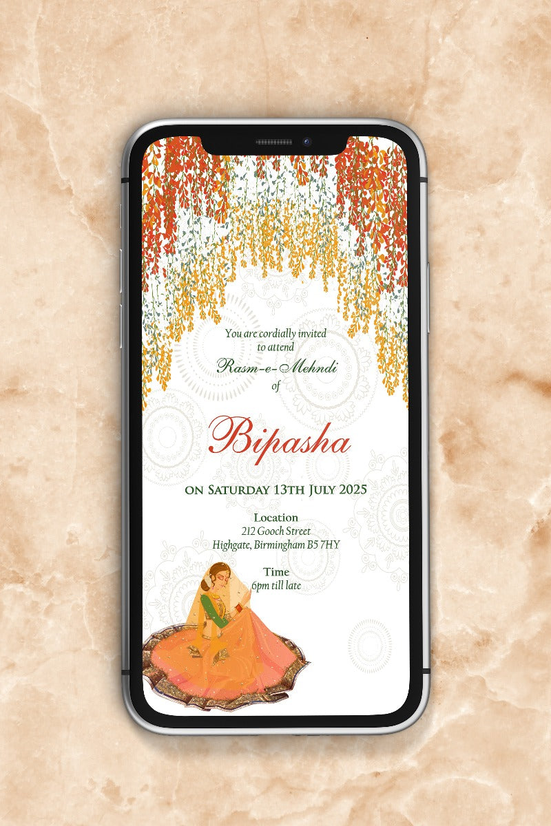 Paperless Digital Mehndi/ Dholki / Sangeet Invitation 303