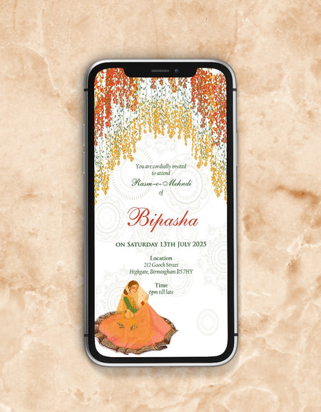 Paperless Digital Mehndi/ Dholki / Sangeet Invitation 303