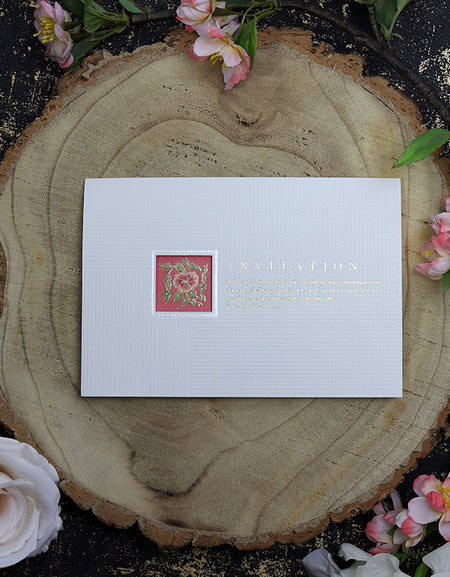 top view Muslim Wedding invitation with ed Cutout