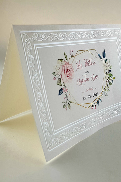 Load image into Gallery viewer, Panache 3077 Ivory nouveau floral embossed card
