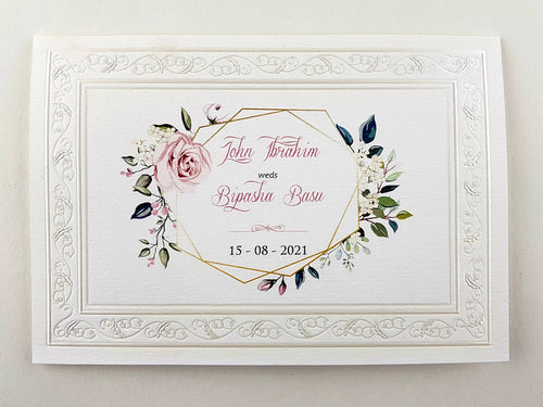 Load image into Gallery viewer, Panache 3077 Ivory nouveau floral embossed card
