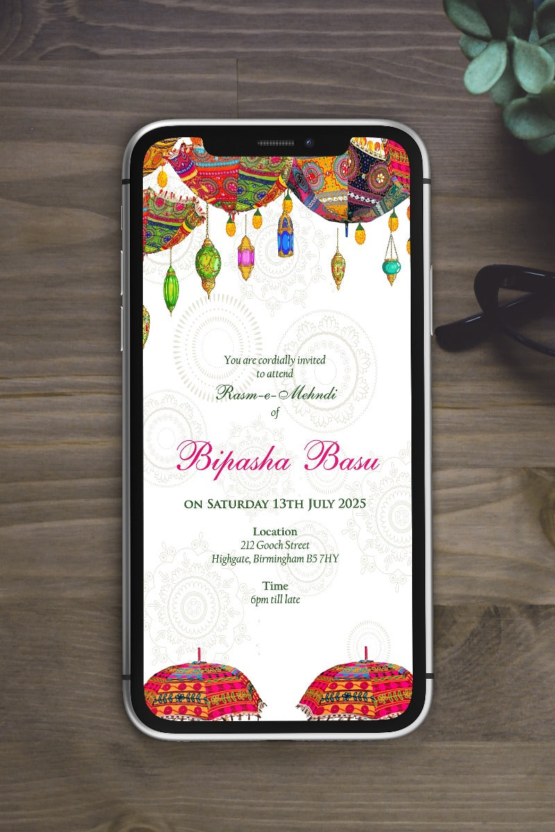 Paperless Digital Mehndi/ Dholki / Sangeet Invitation 318