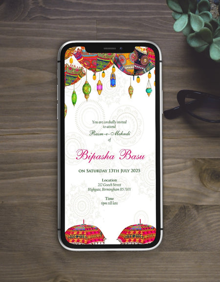 Paperless Digital Mehndi/ Dholki / Sangeet Invitation 318