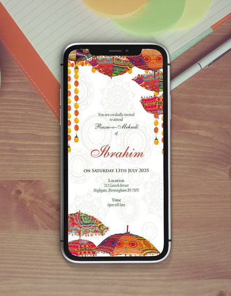 Paperless Digital Mehndi/ Dholki / Sangeet Invitation 326