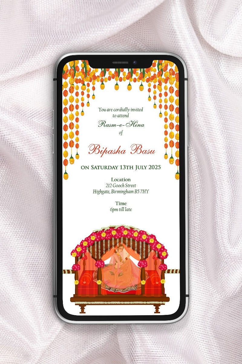 Paperless Digital Mehndi/ Dholki / Sangeet Invitation 327