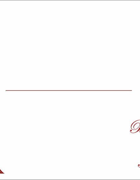 C5 cream wedding envelope with red corner design and guest name line