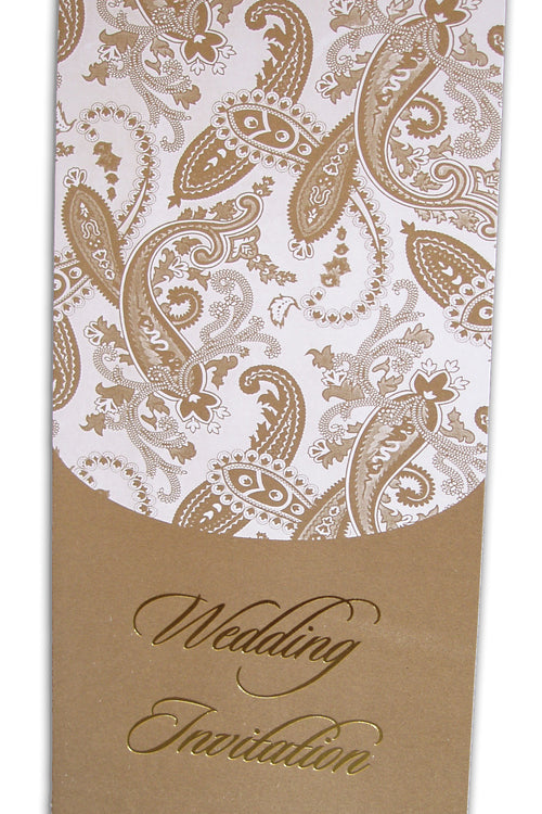 Load image into Gallery viewer, ABC 490 antique paisley wedding invitation
