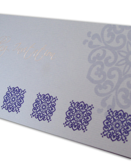 ABC 504 light blue textured wedding invitation