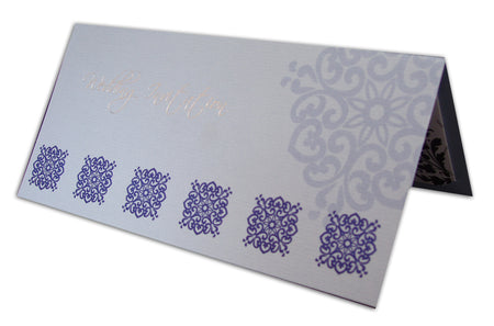 ABC 504 light blue textured wedding invitation