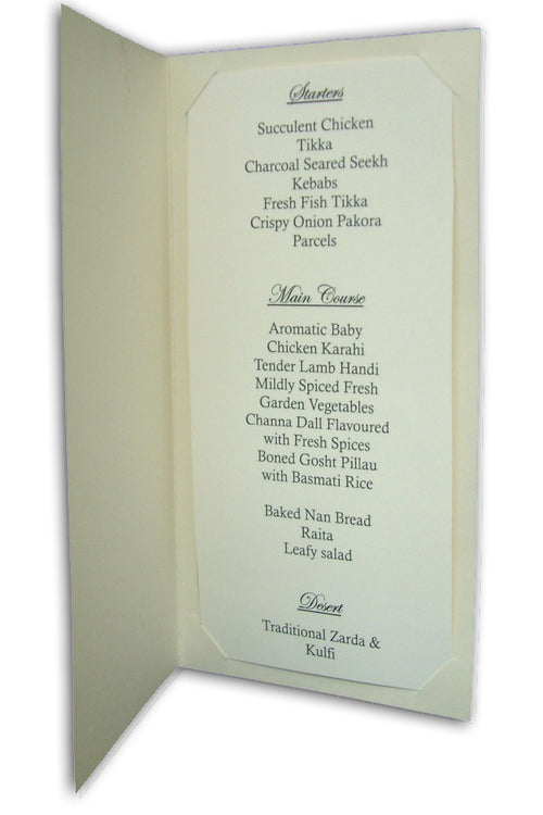 Load image into Gallery viewer, ABC 429 Elegant white and gold brown party table menus
